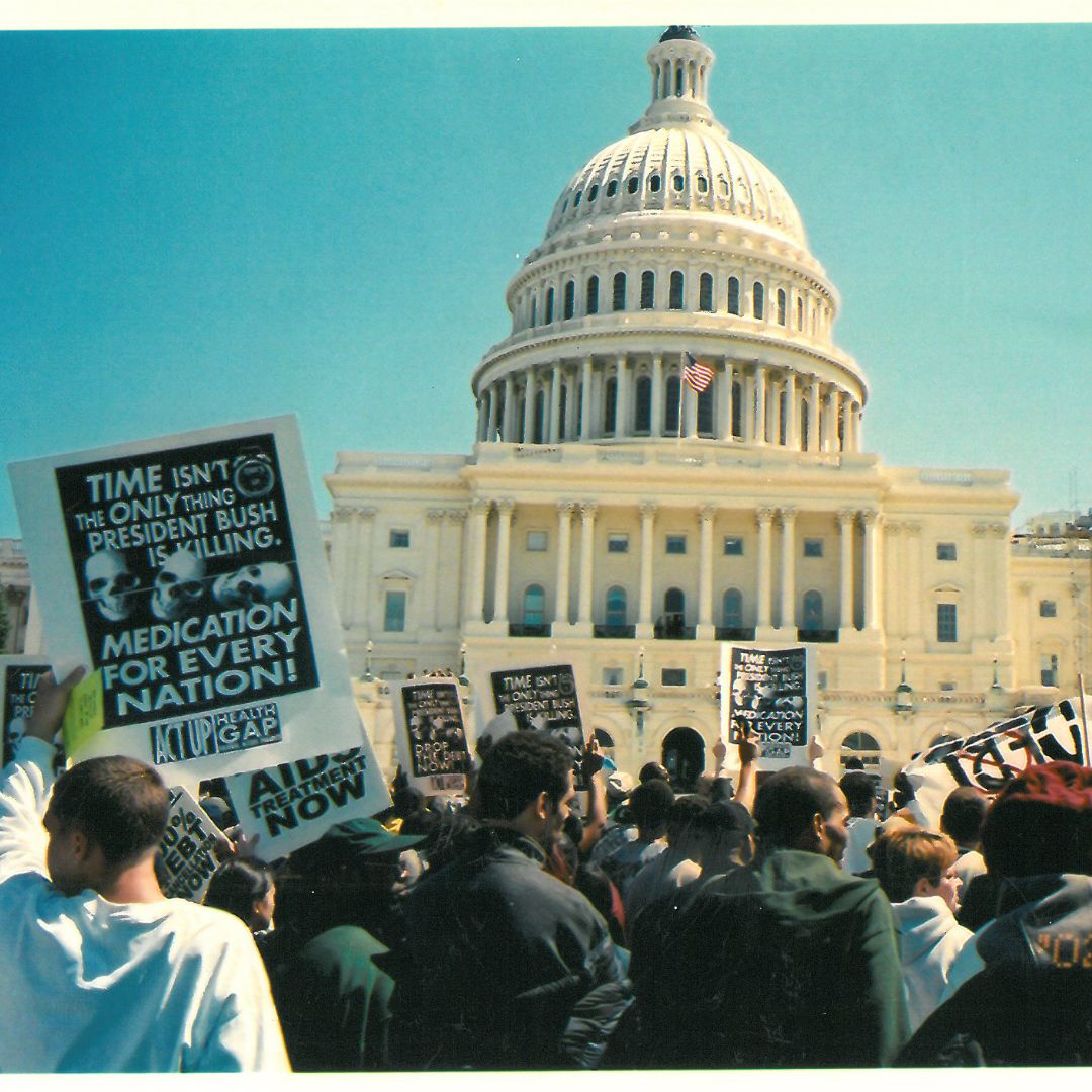 People protesting outside of the nation's capital.
